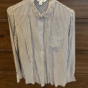 Old navy gray and white pinstripe button up